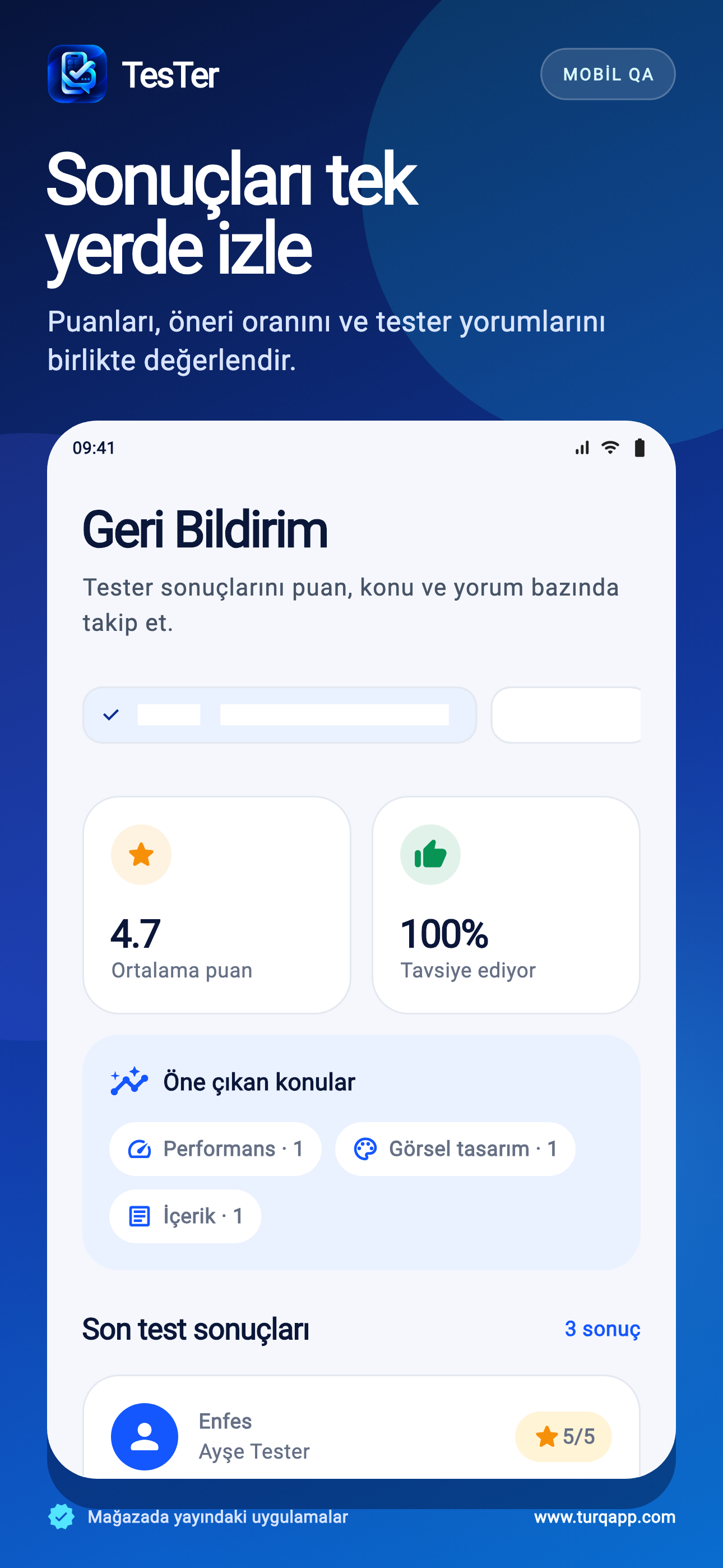 TesTer — Sonuçları yönet